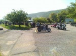 Motorcycles getting ready for the ride.  You don\'t have to be part of the ride for the dinner and to check out all the bikes :)