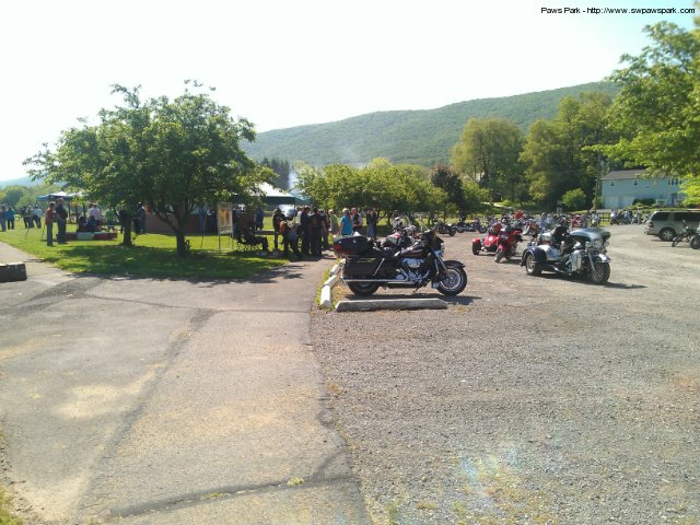 Motorcycles getting ready for the ride.  You don\'t have to be part of the ride for the dinner and to check out all the bikes :)